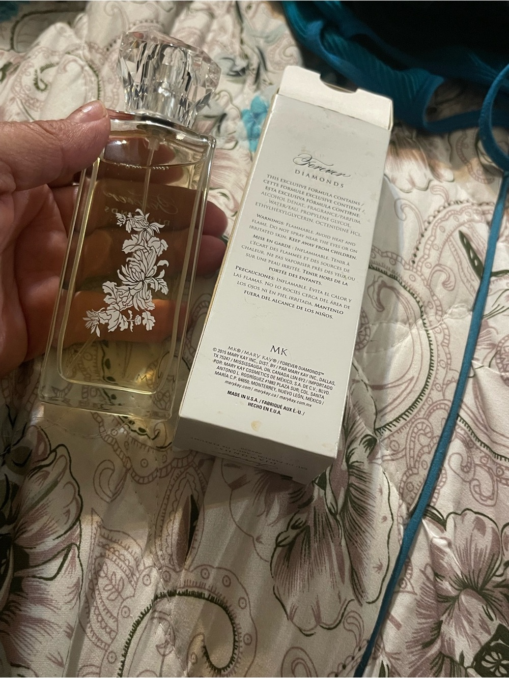 Mary Kay Fragrance Bottle with White Floral Detail